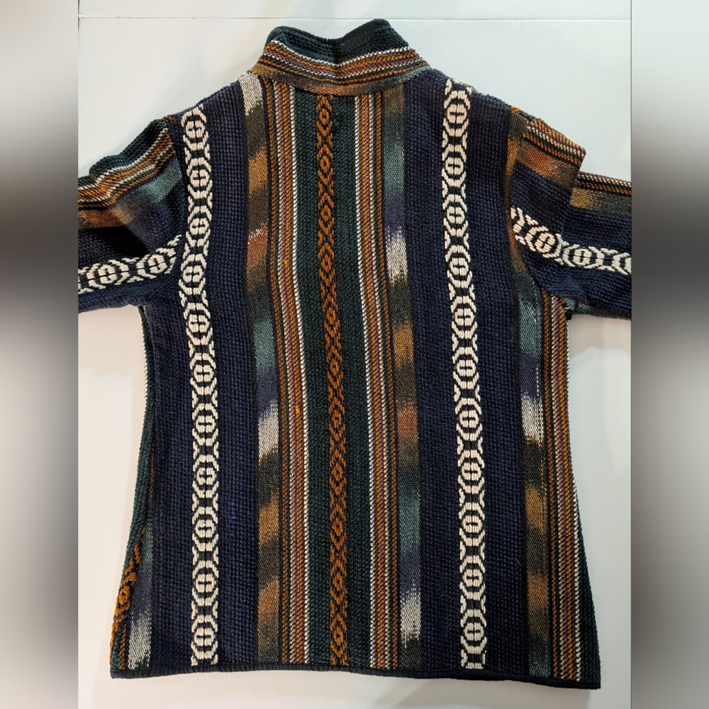 Vintage Nos Nostalgia cotton Southwestern woven earthy boho jacket. Medium - Picture 11 of 16